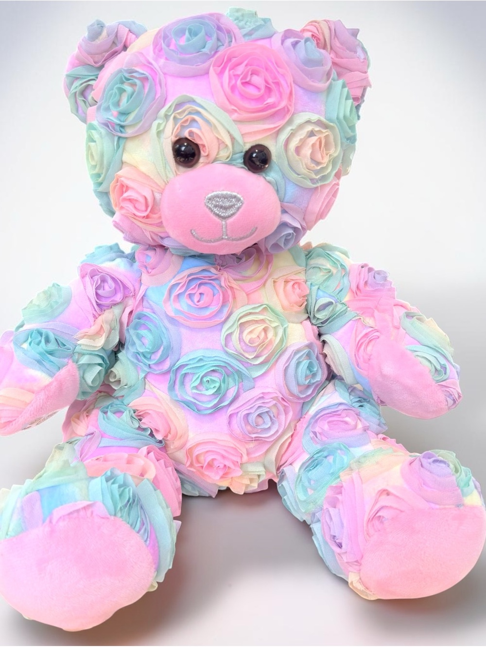 Build-A-Bear Pastel Pink Rose Rosette Teddy